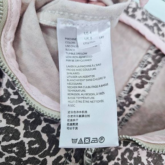 FREE PEOPLE Cheetah Leopard Print Pink Blush Punk Femme Denim Mini Skirt Size: 4 - Picture 6 of 7